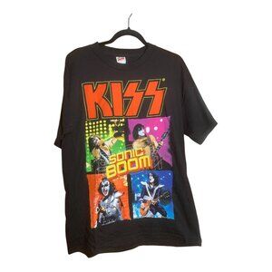 KISS Sonic Boom Quadrant Black T Shirt Sz XL Gildan Heavy Cotton